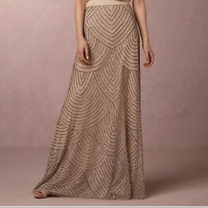 Art Deco beaded bridesmaid maxi skirt